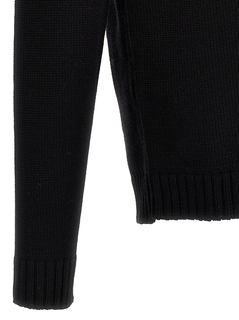 ZANONE Black Virgin Wool Cardigan for Men