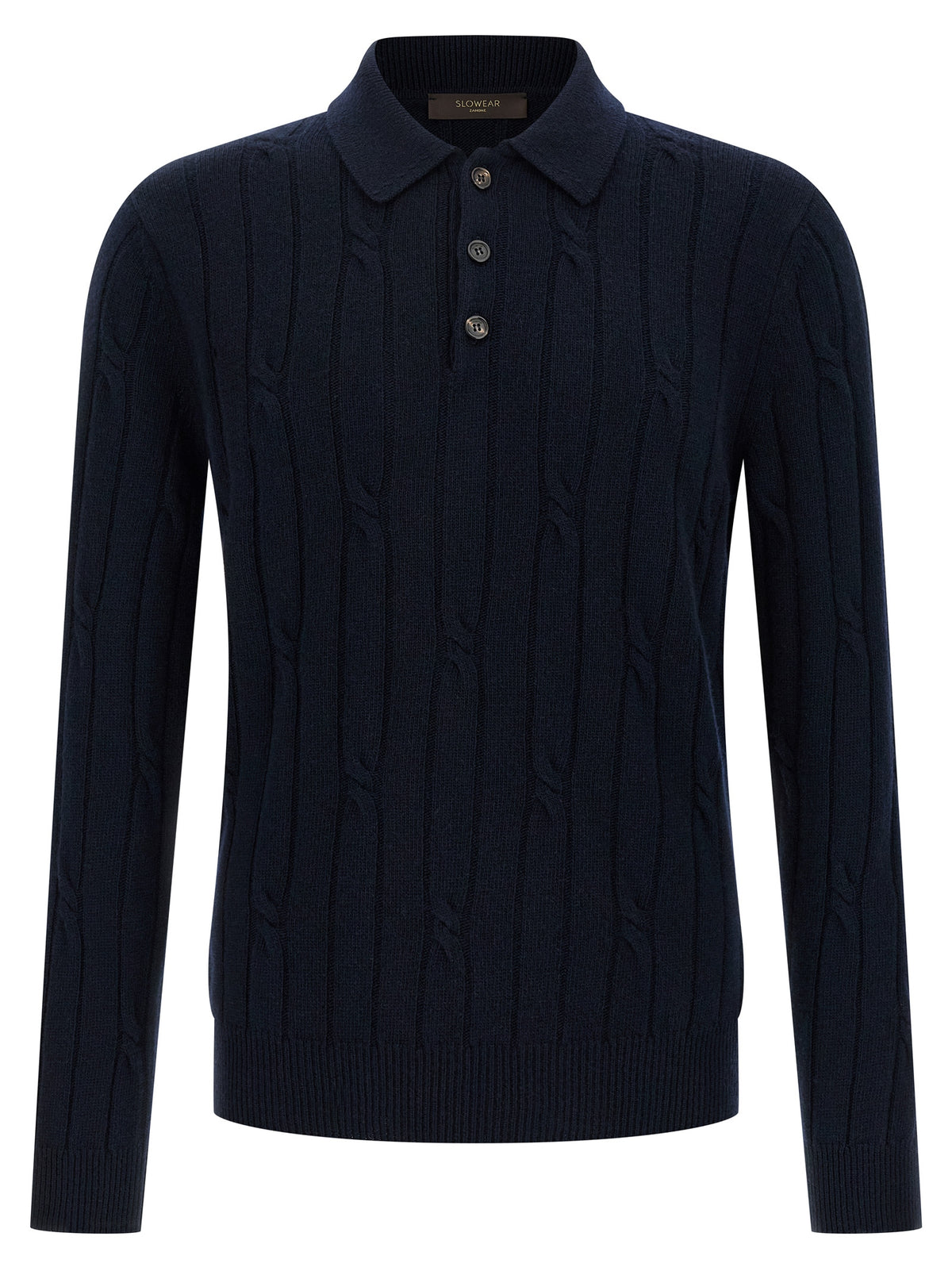 ZANONE Blue Virgin Wool Polo Shirt for Men
