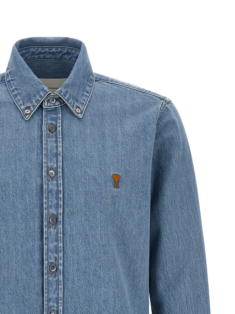Blouse en coton bleue Ami Paris
