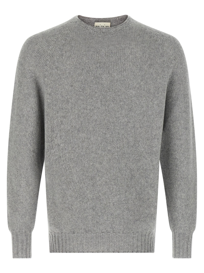 MA'RY'YA Gray Virgin Wool Cardigan - Luxurious Comfort