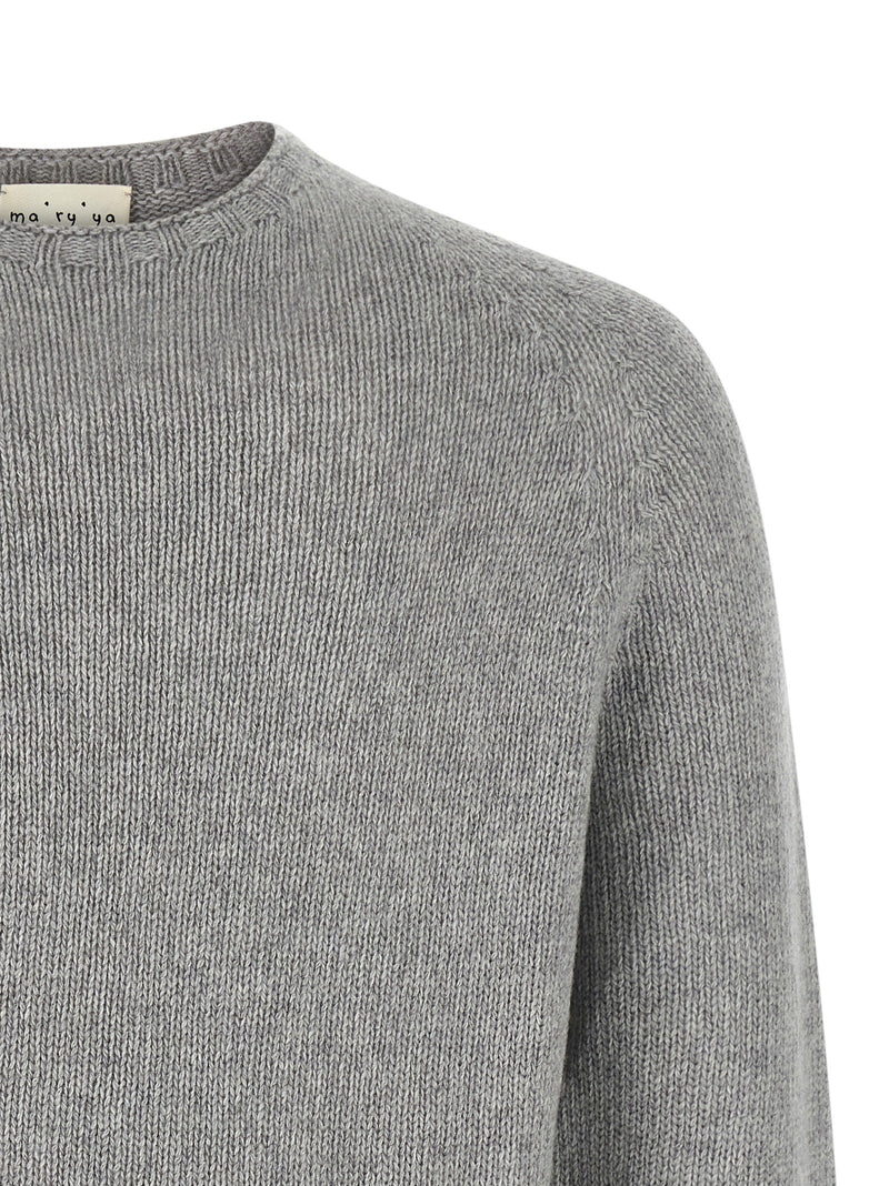 MA'RY'YA Gray Virgin Wool Cardigan - Luxurious Comfort