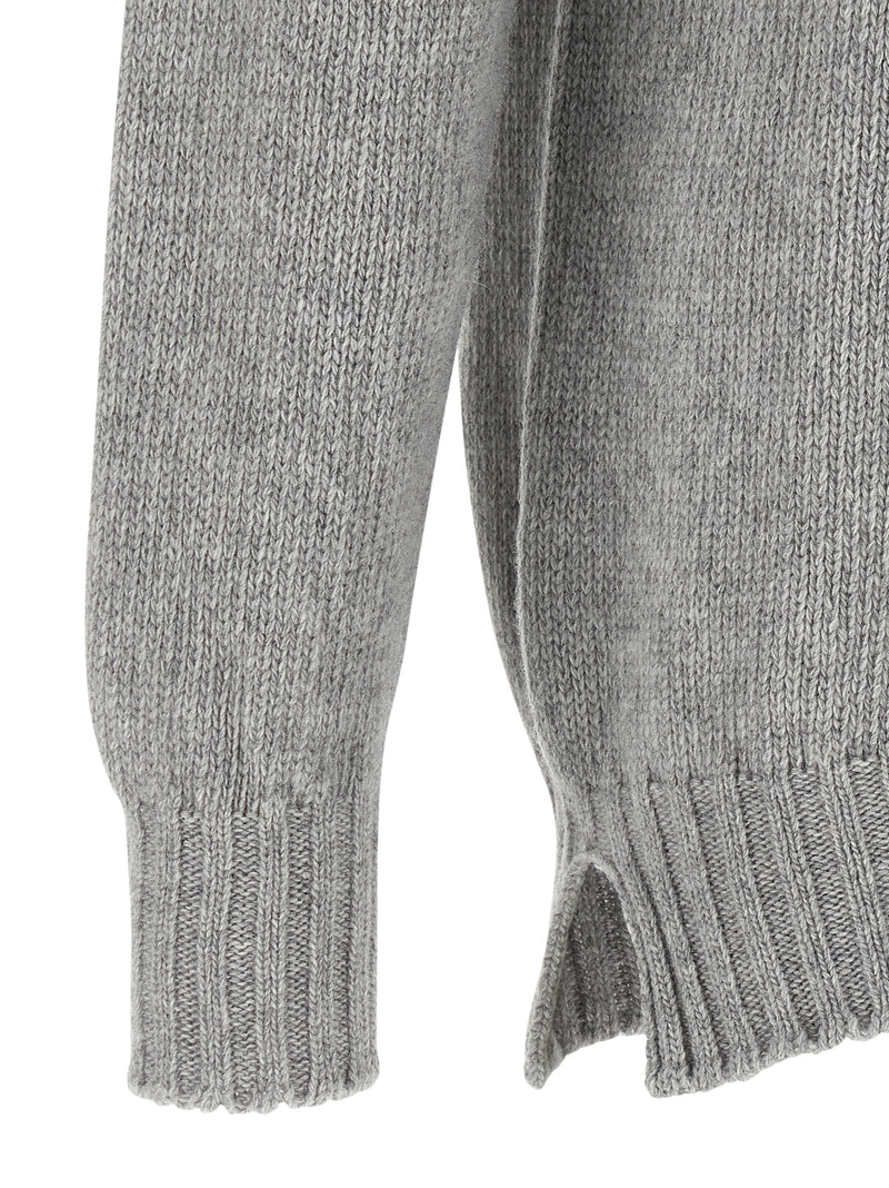 MA'RY'YA Gray Virgin Wool Cardigan - Luxurious Comfort