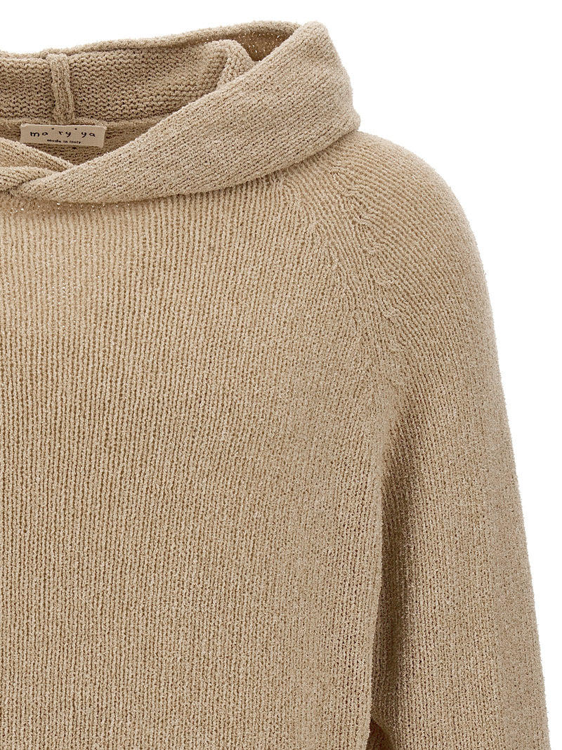 MA'RY'YA Beige Virgin Wool Cardigan - Luxurious Italian Style