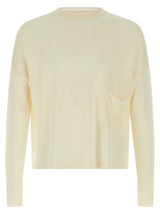 MA'RY'YA White Virgin Wool Cardigan