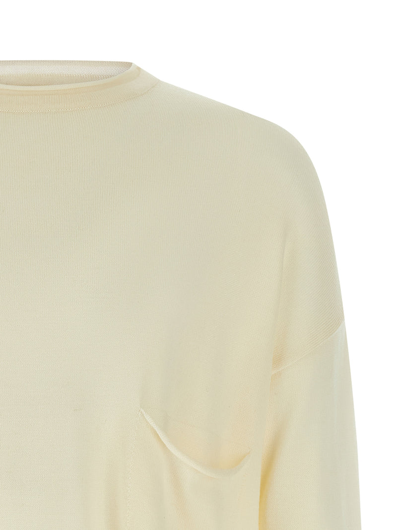 MA'RY'YA White Virgin Wool Cardigan - Luxurious Style