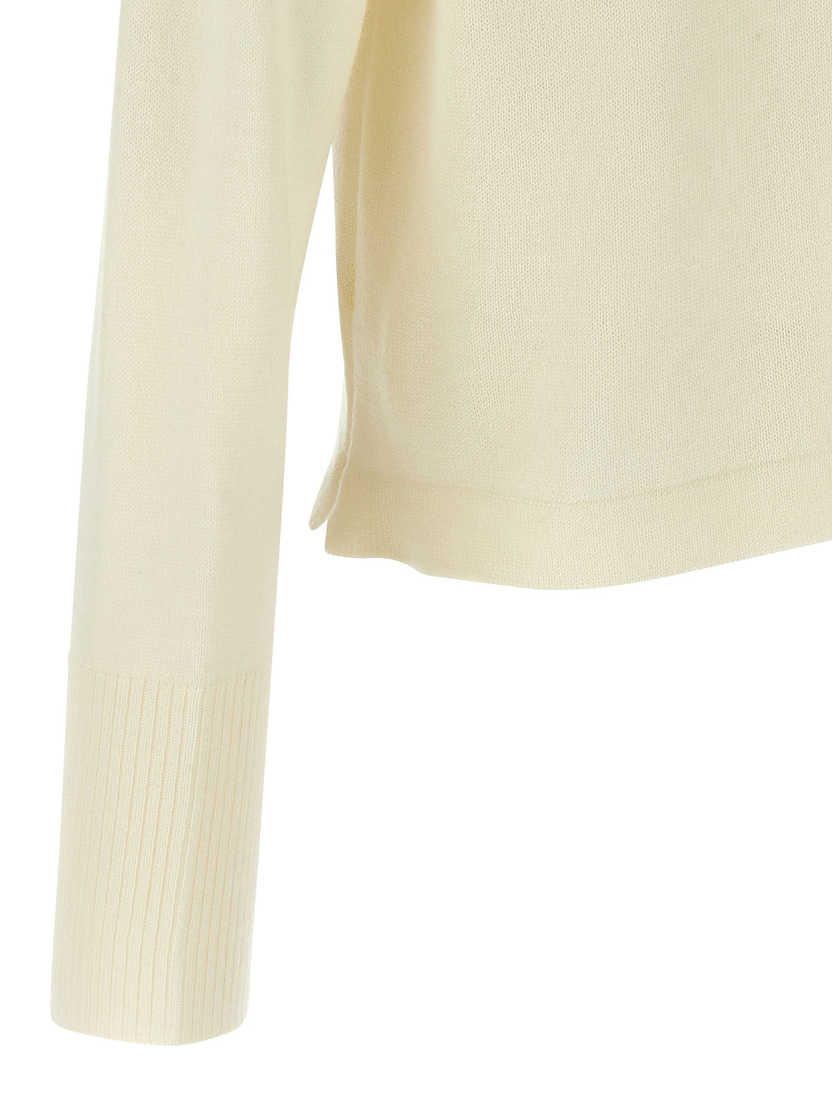 MA'RY'YA White Virgin Wool Cardigan