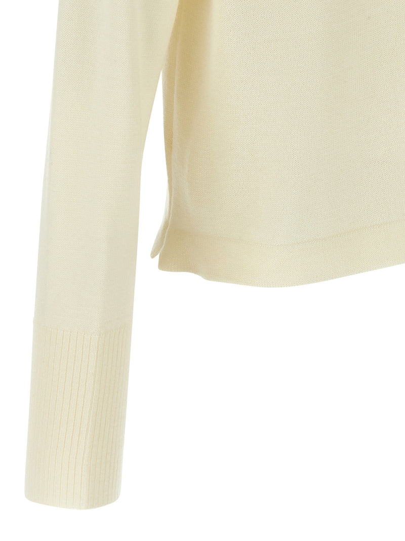 MA'RY'YA White Virgin Wool Cardigan - Luxurious Style