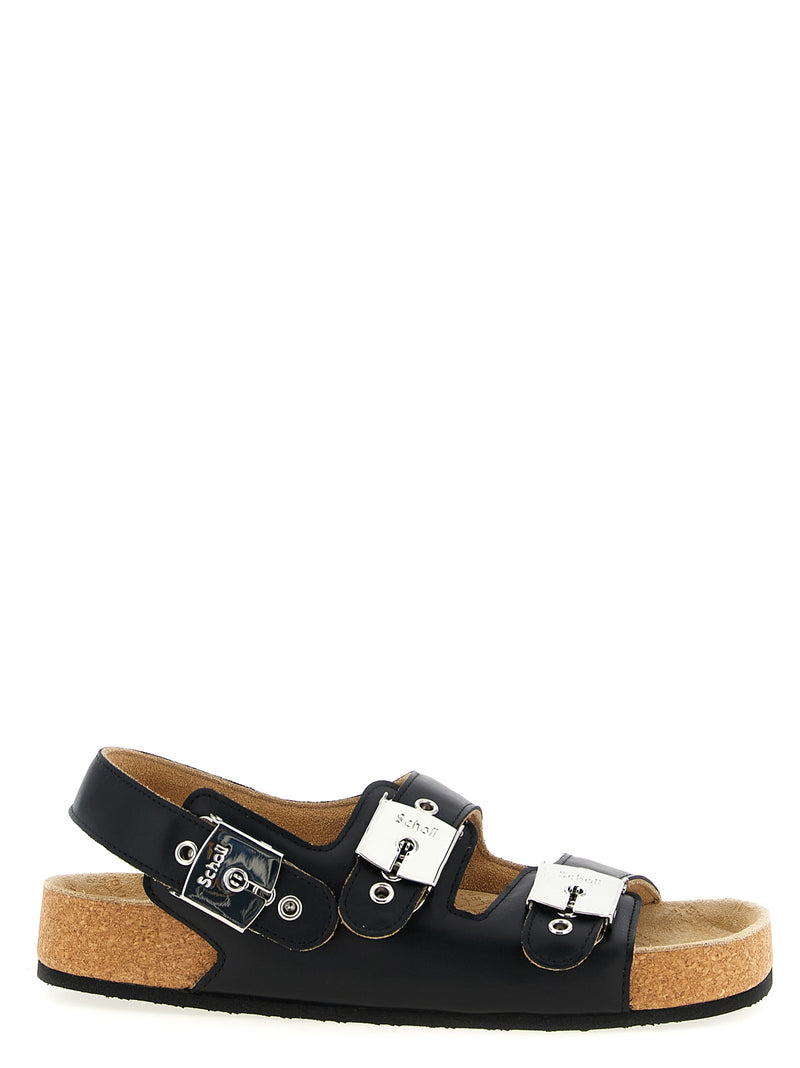 Balenciaga Black Calfskin Flat Sandals for Women
