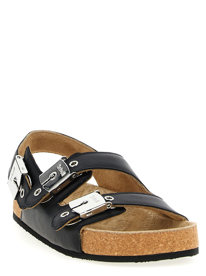 Balenciaga Black Calfskin Flat Sandals for Women