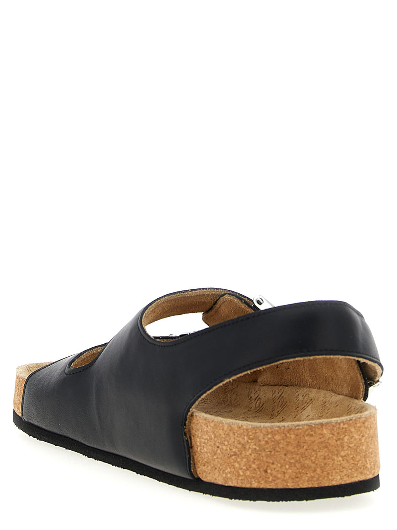 Balenciaga Black Calfskin Flat Sandals for Women