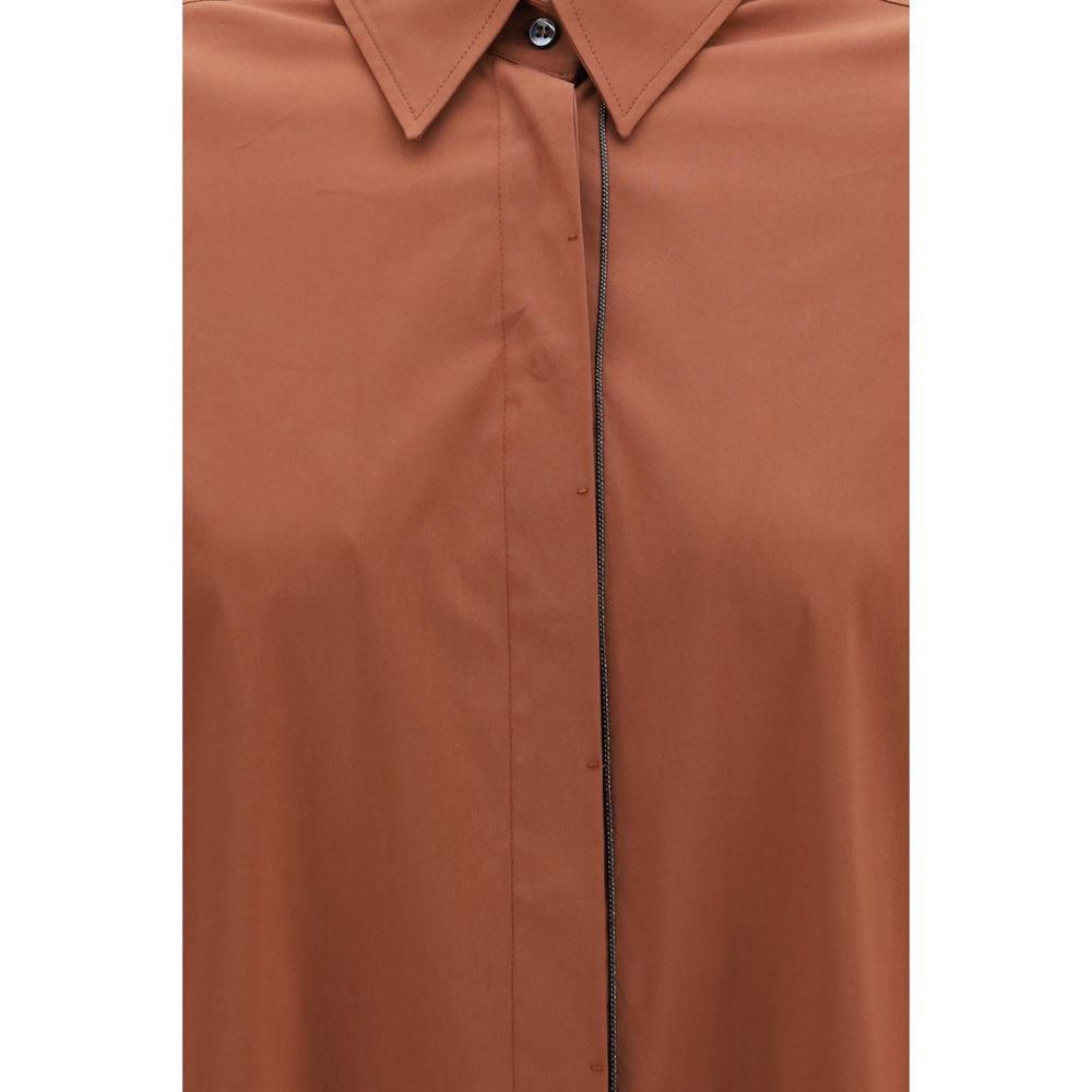 Brunello Cucinelli Brown Cotton Shirt for Women - Elegant & Versatile