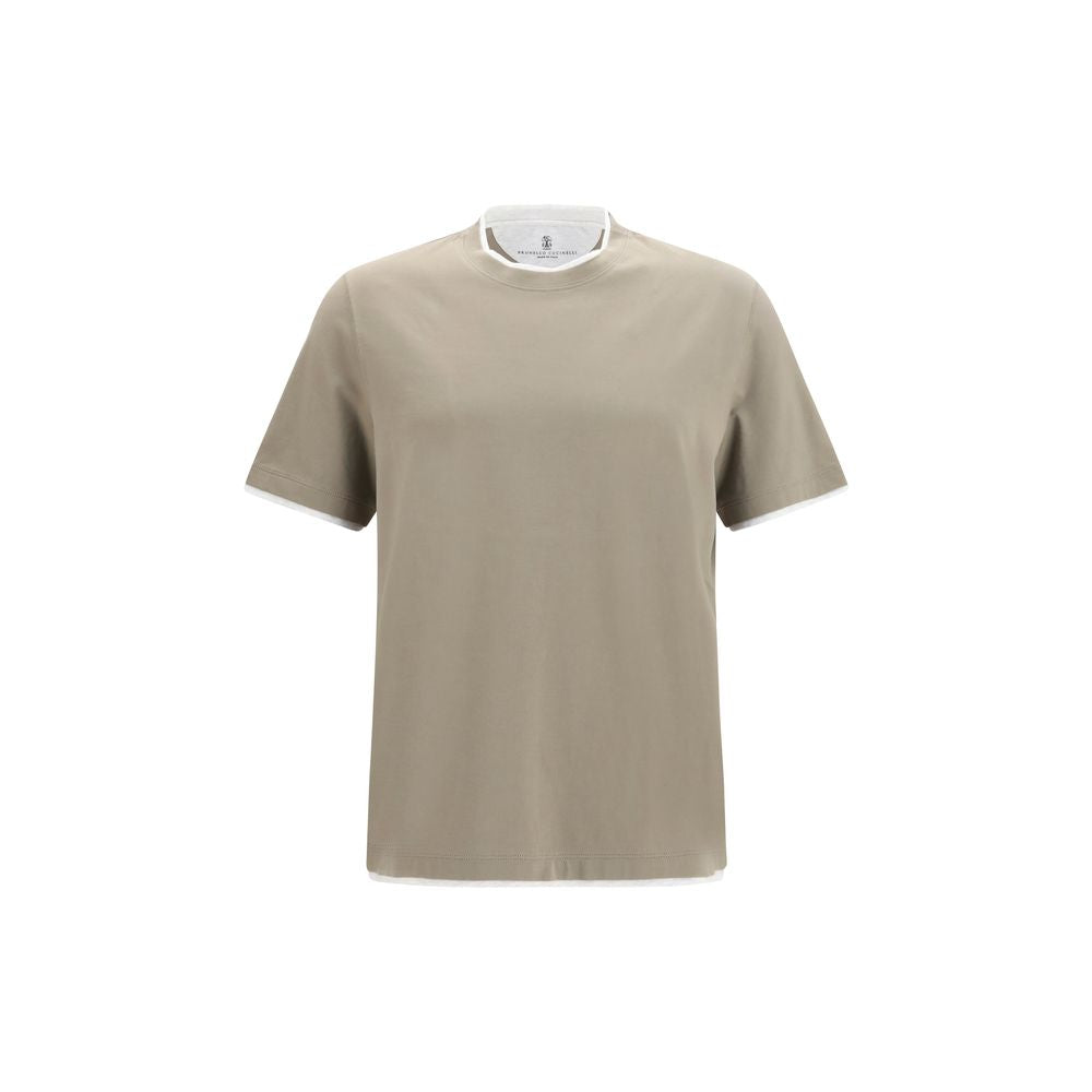 T-shirt en coton bicolore Brunello Cucinelli