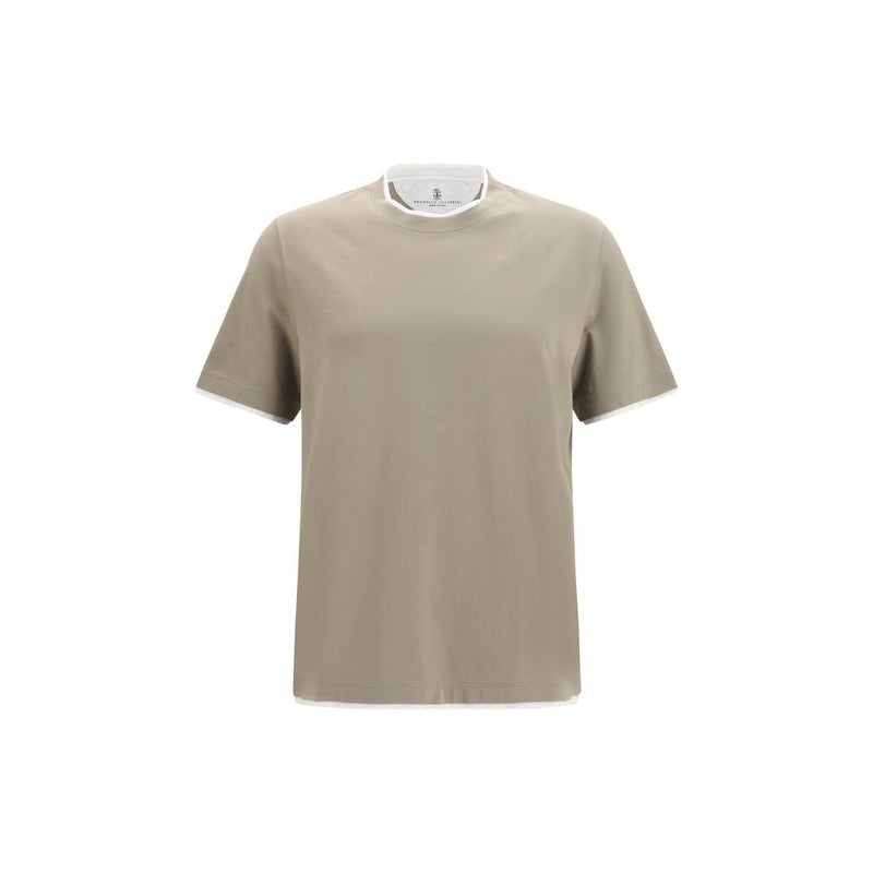 T-shirt en coton bicolore Brunello Cucinelli