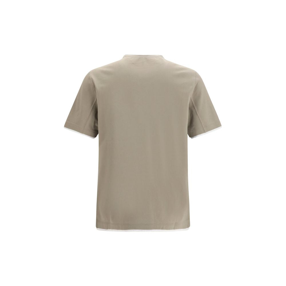 T-shirt en coton bicolore Brunello Cucinelli
