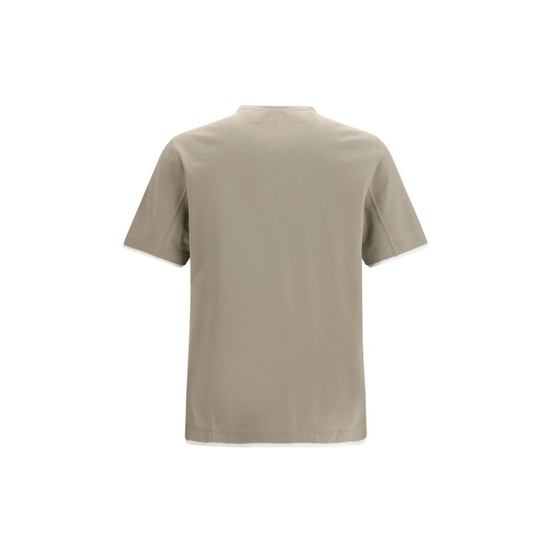 T-shirt en coton bicolore Brunello Cucinelli