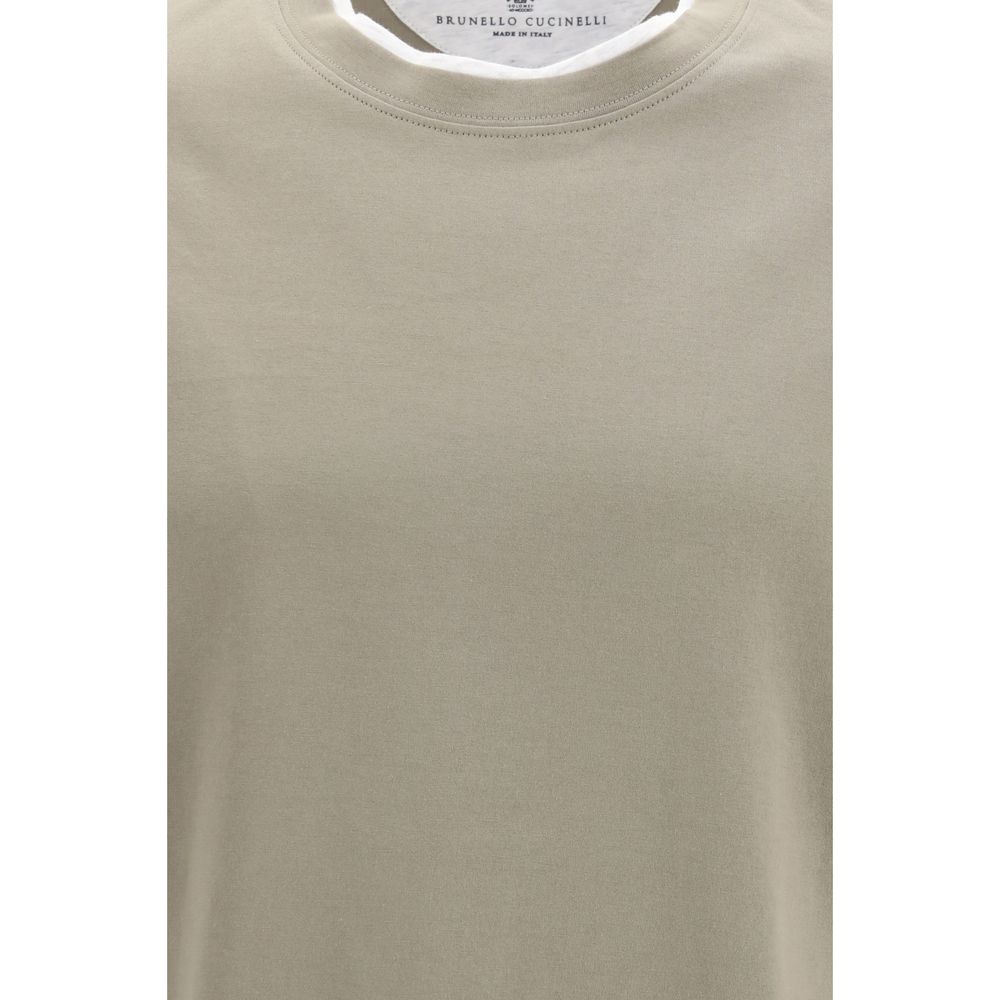 T-shirt en coton bicolore Brunello Cucinelli