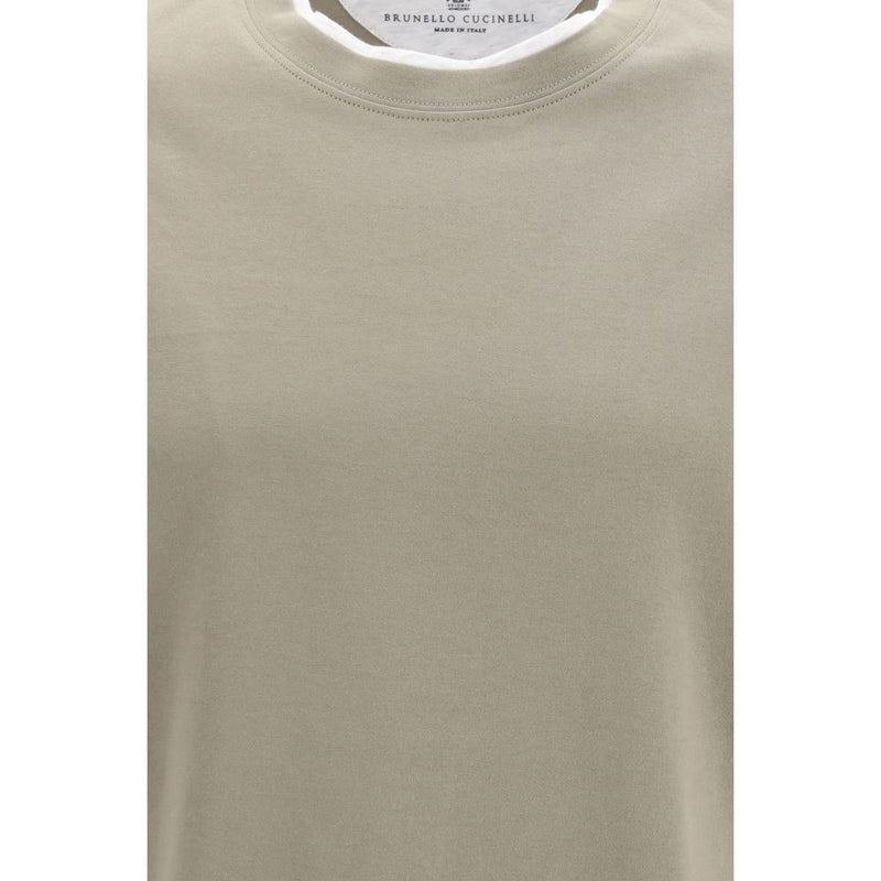 T-shirt en coton bicolore Brunello Cucinelli