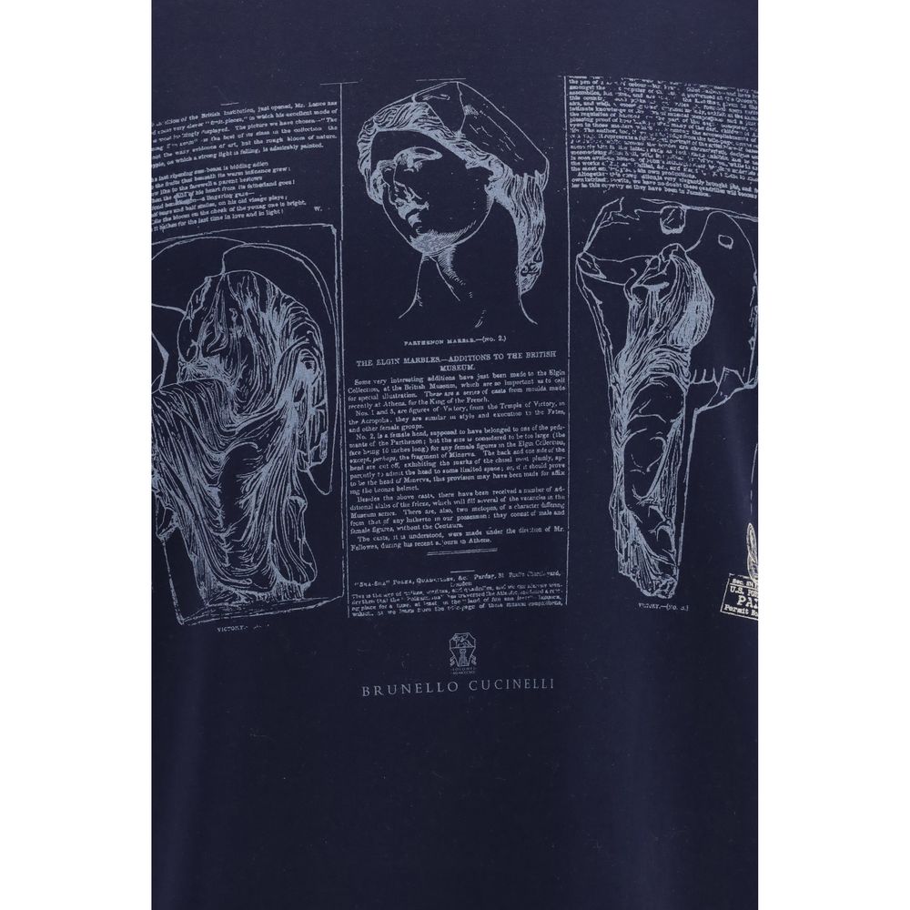 Brunello Cucinelli T-shirt en coton bleu