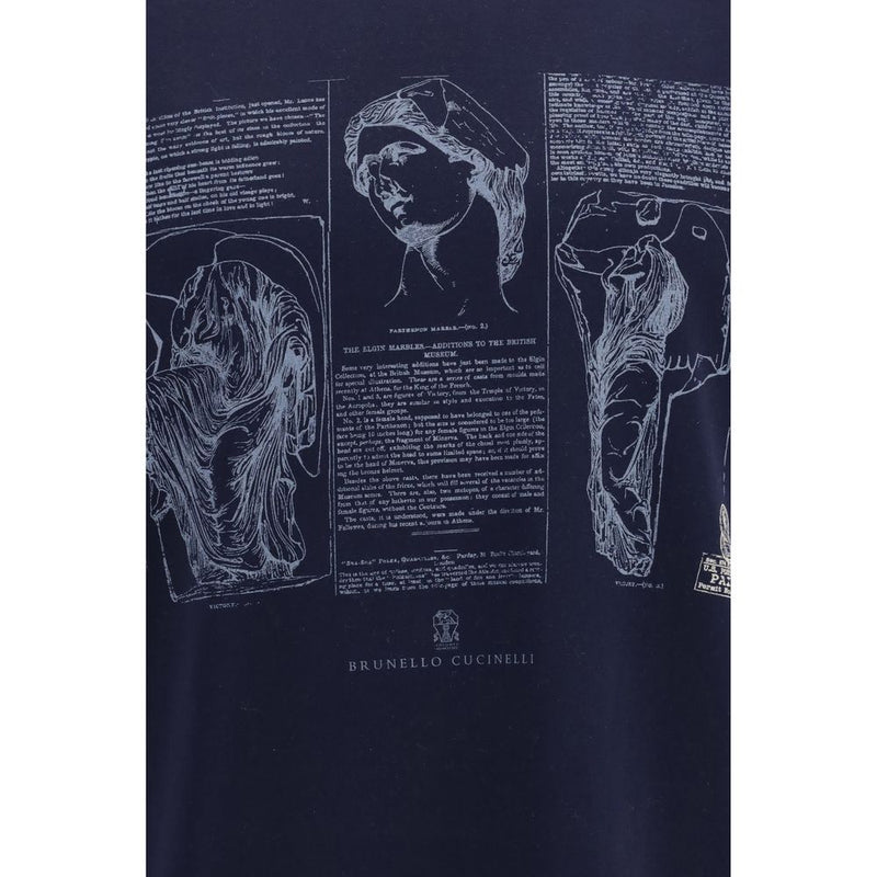 Brunello Cucinelli T-shirt en coton bleu