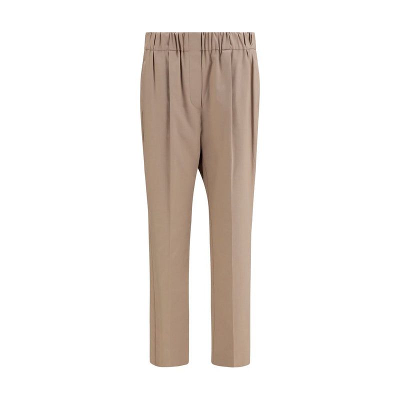 Brunello Cucinelli Beige Cotton Casual Pants for Women