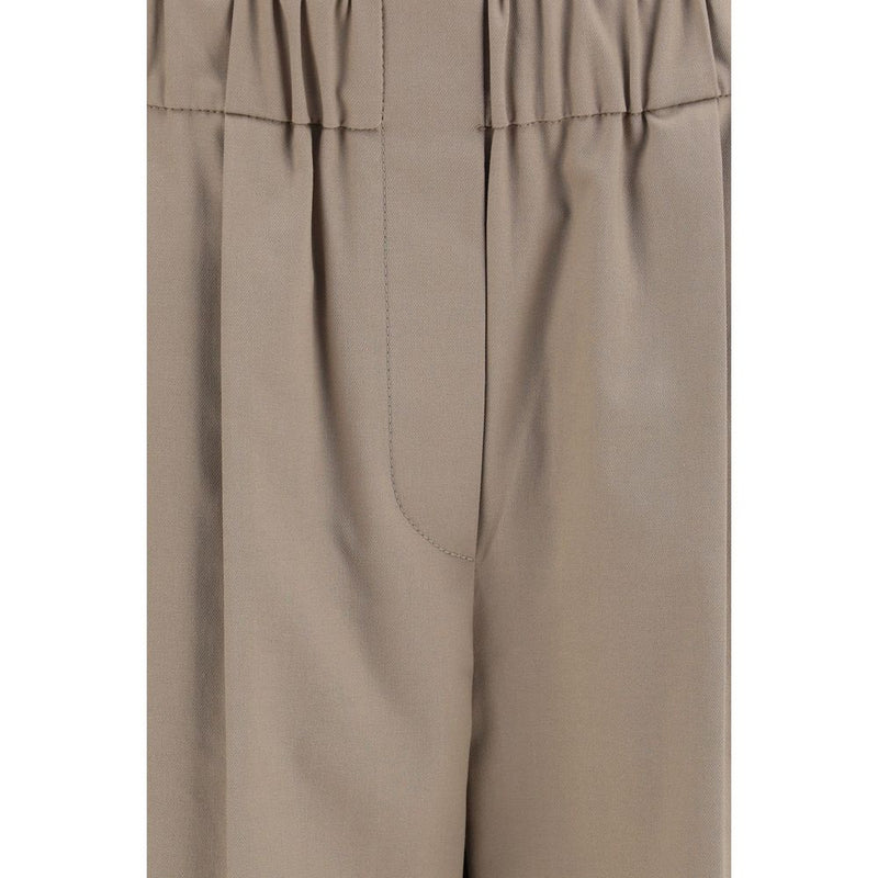 Brunello Cucinelli Beige Cotton Casual Pants for Women