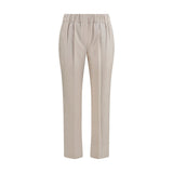 Brunello Cucinelli Beige Cotton Casual Pants for Women