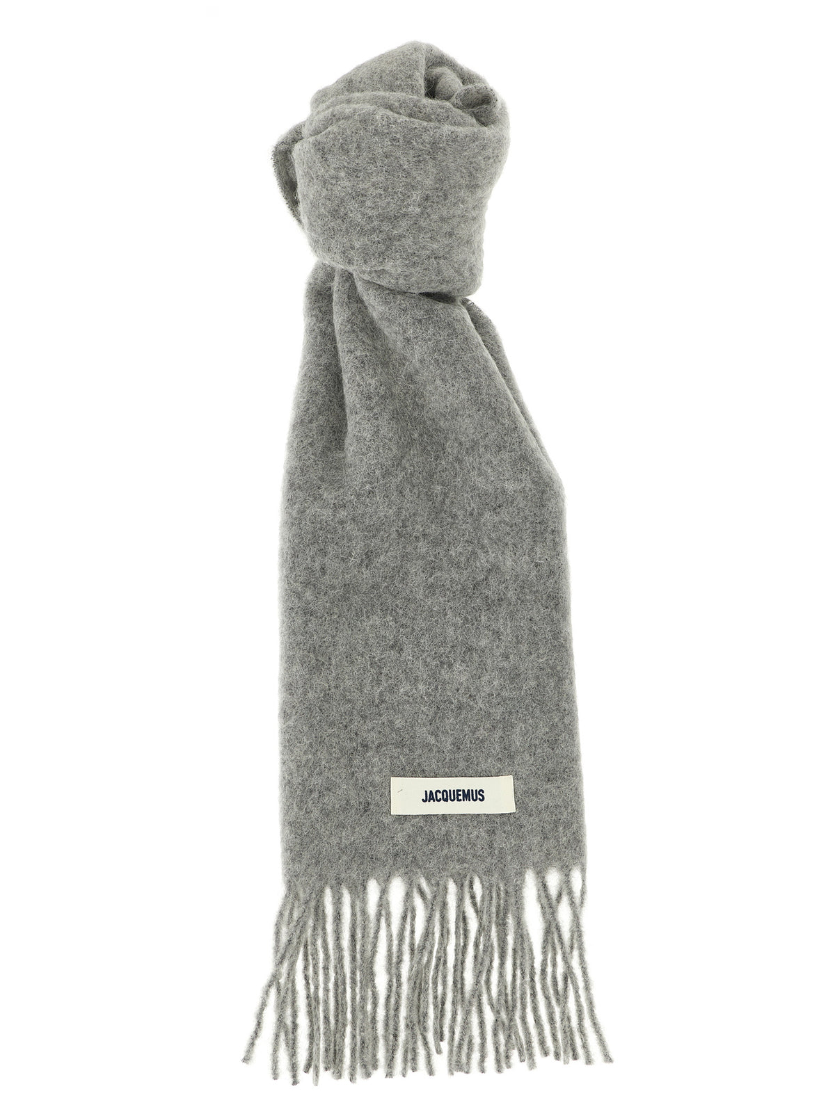 Jacquemus Gray Alpaca Leather Foulard