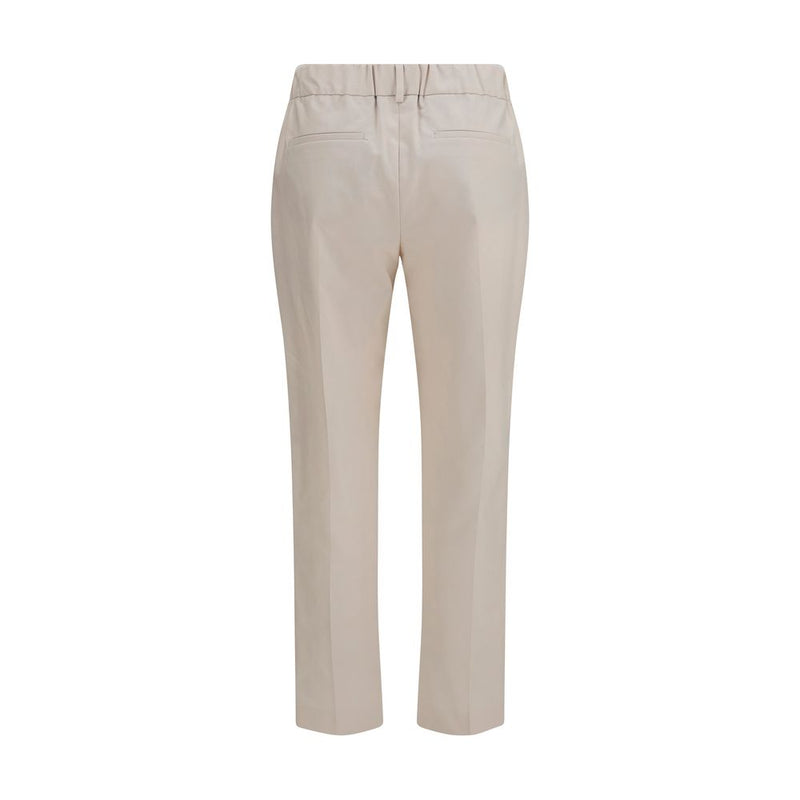 Brunello Cucinelli Beige Cotton Casual Pants for Women