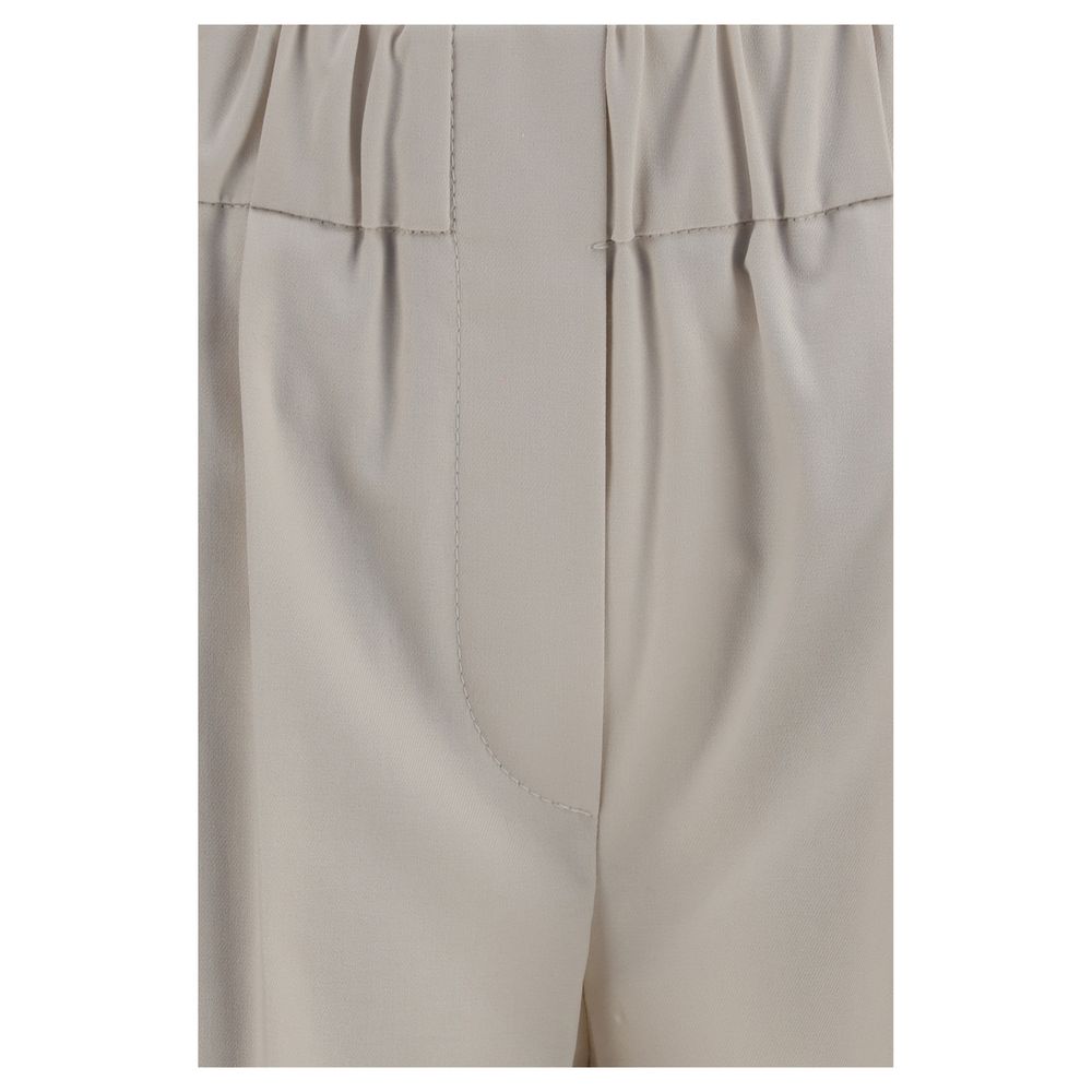 Brunello Cucinelli Beige Cotton Casual Pants for Women