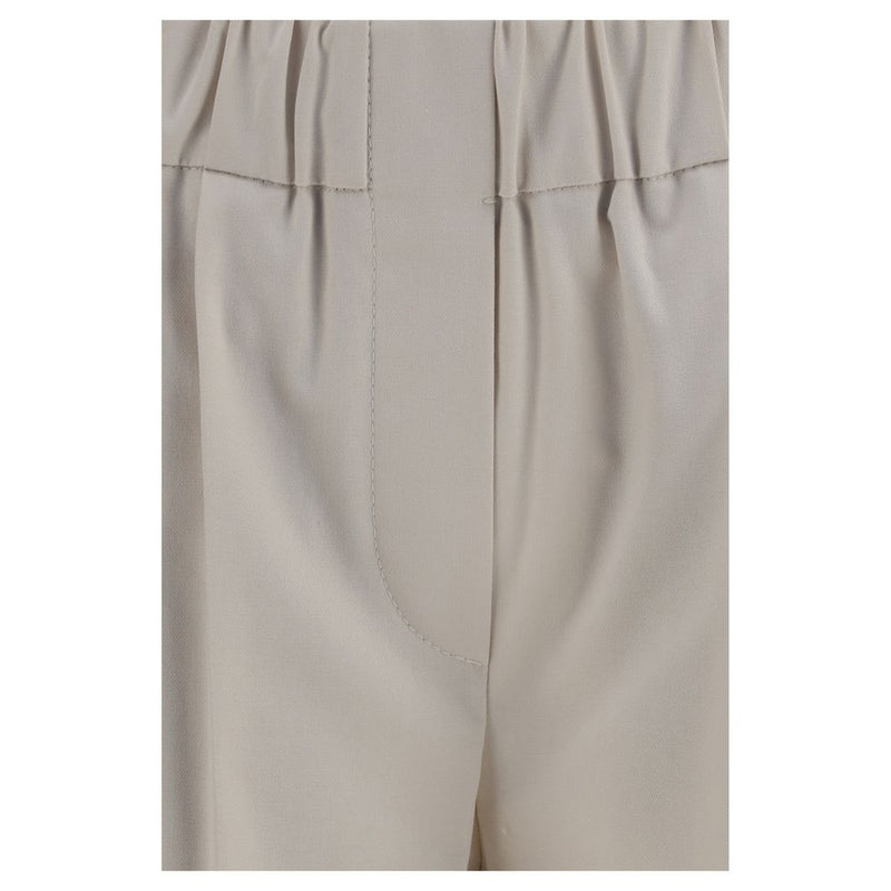 Brunello Cucinelli Beige Cotton Casual Pants for Women