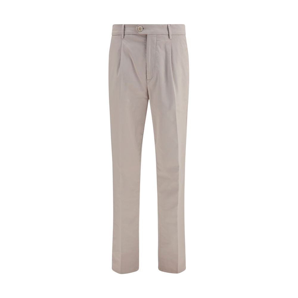 Pantalon chino en coton beige Brunello Cucinelli