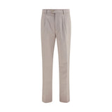 Pantalon chino en coton beige Brunello Cucinelli
