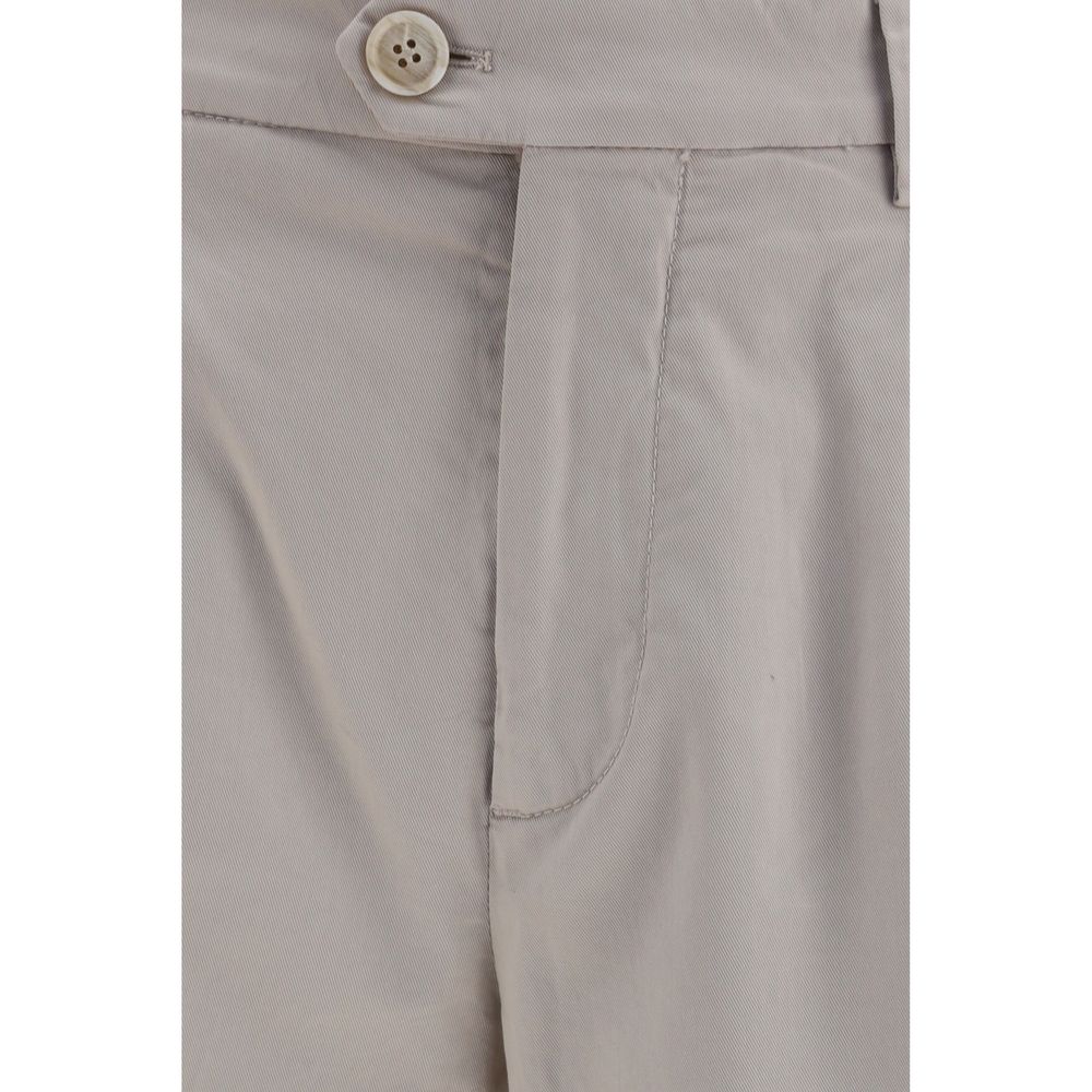 Pantalon chino en coton beige Brunello Cucinelli