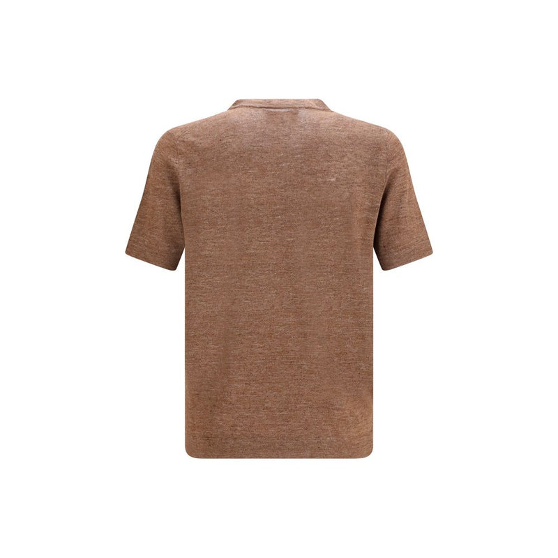 T-shirt Brunello Cucinelli en lin marron