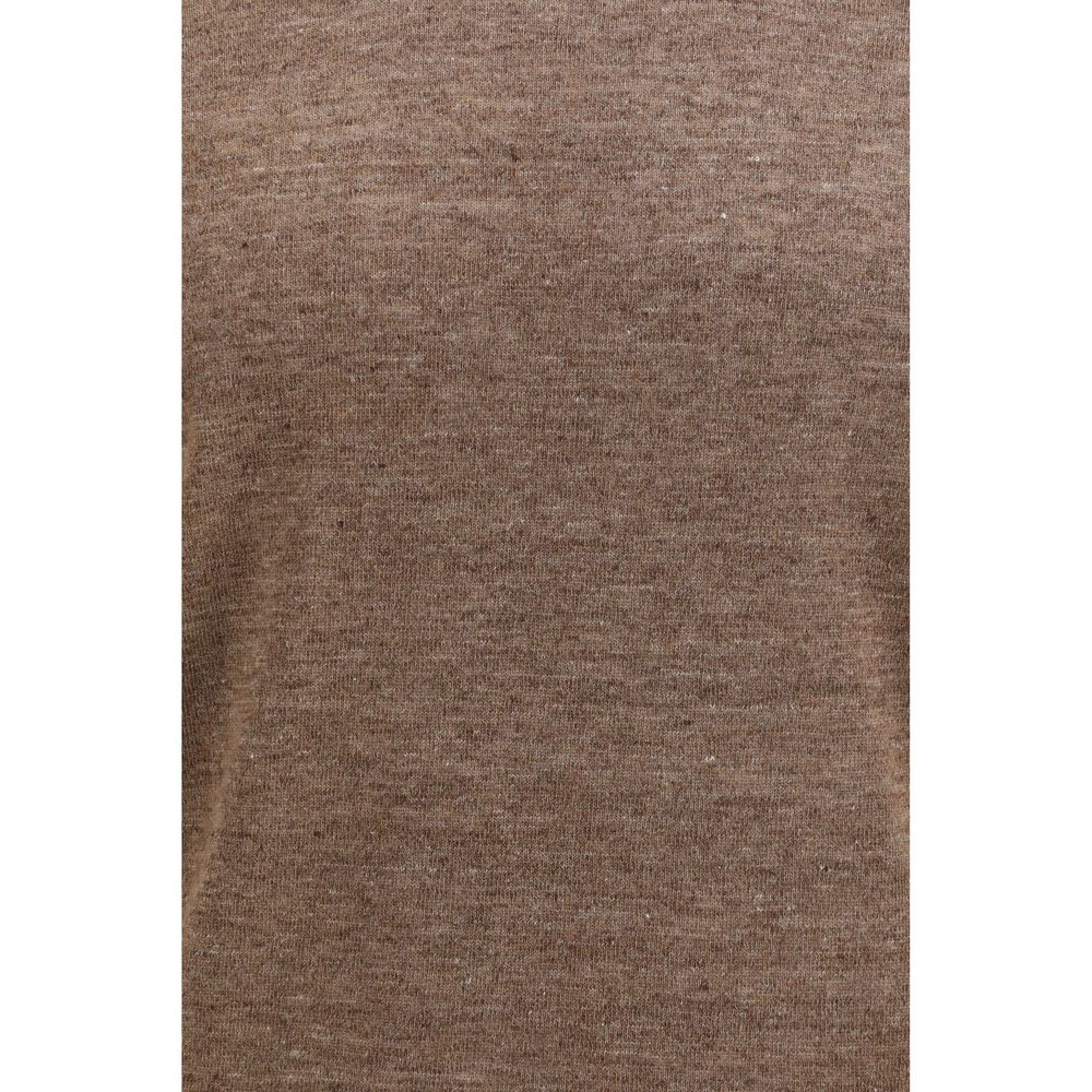 T-shirt Brunello Cucinelli en lin marron