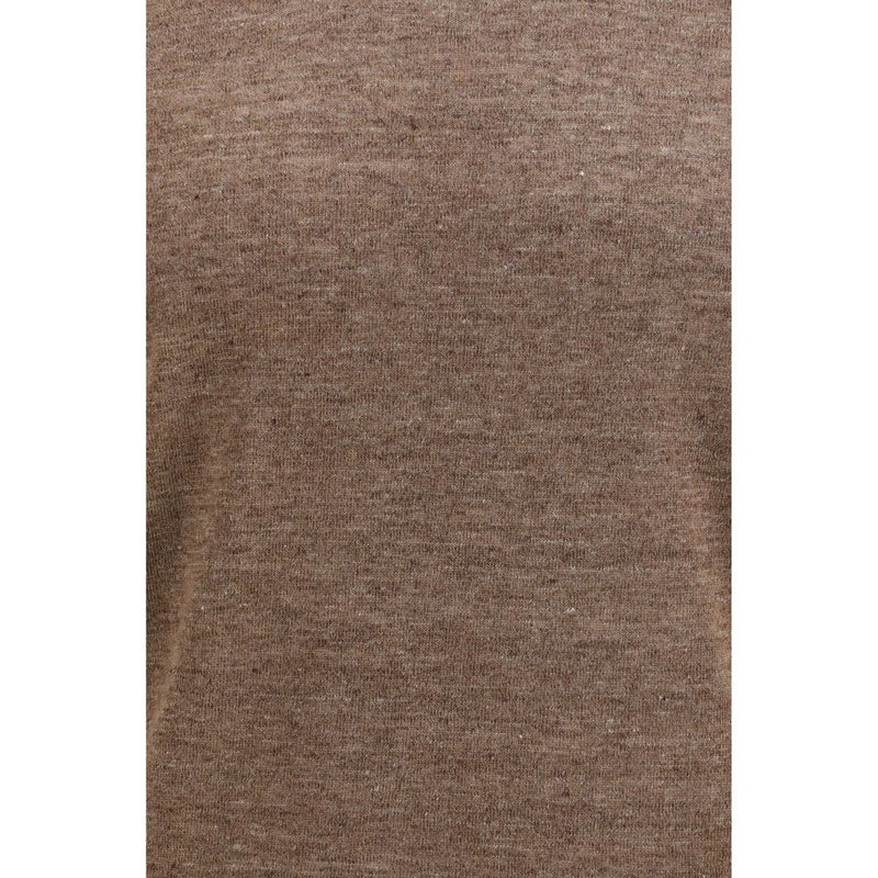 T-shirt Brunello Cucinelli en lin marron