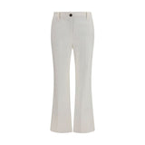 Brunello Cucinelli White Cotton Flared Pants for Women