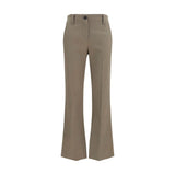 Brunello Cucinelli Brown Cotton Flared Pants for Women