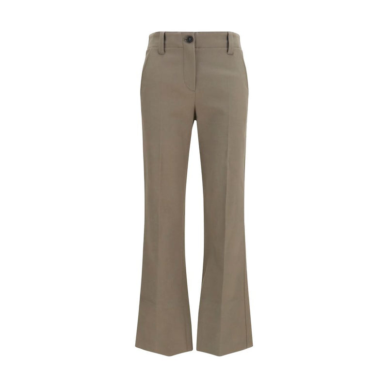 Brunello Cucinelli Brown Cotton Flared Pants for Women