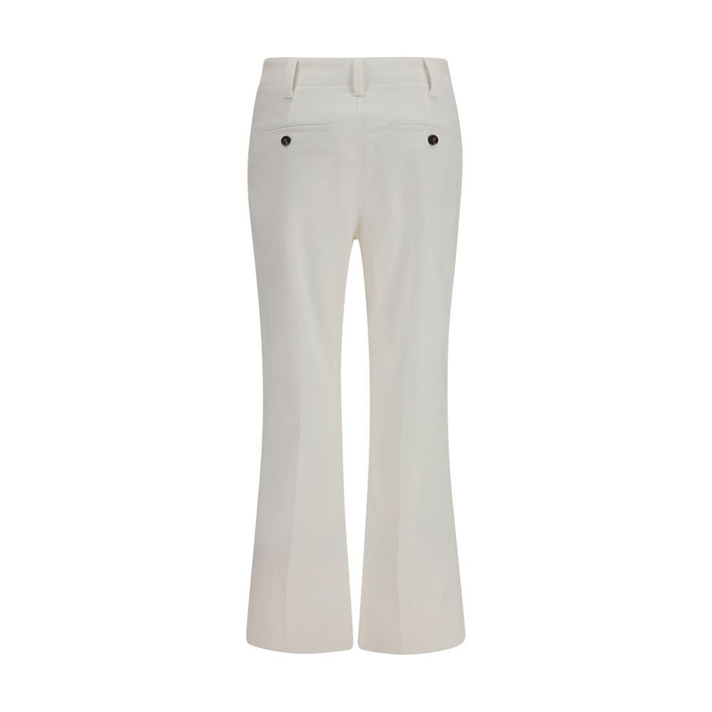 Brunello Cucinelli White Cotton Flared Pants for Women