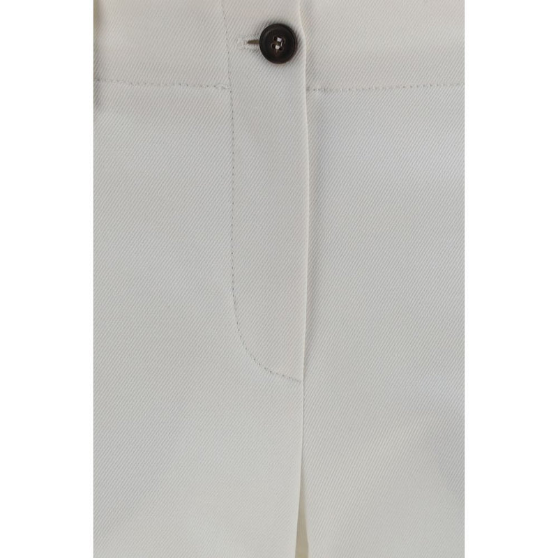 Brunello Cucinelli White Cotton Flared Pants for Women