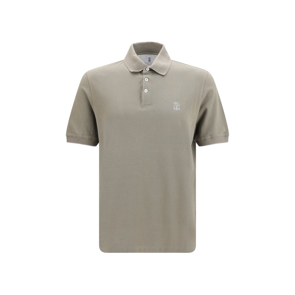 Polo Brunello Cucinelli en coton bicolore
