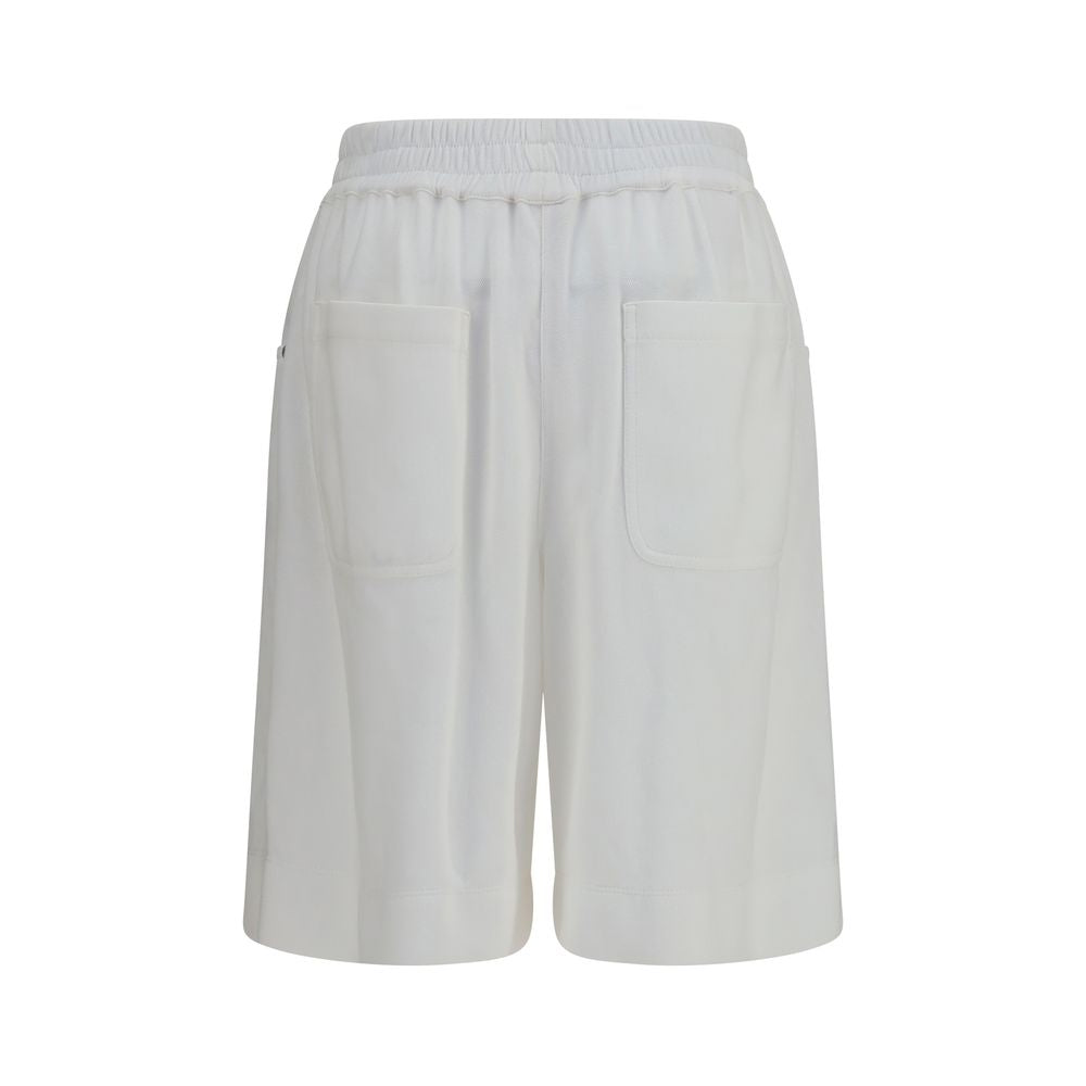Brunello Cucinelli White Cotton Bermuda Shorts for Women