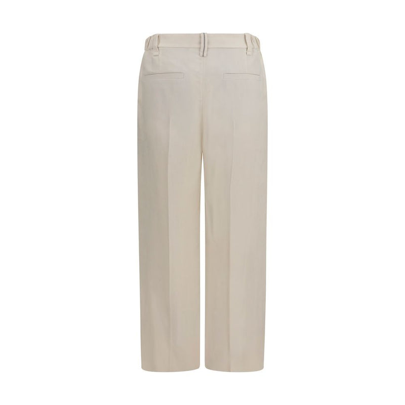 Brunello Cucinelli Beige Viscose Casual Pants for Women