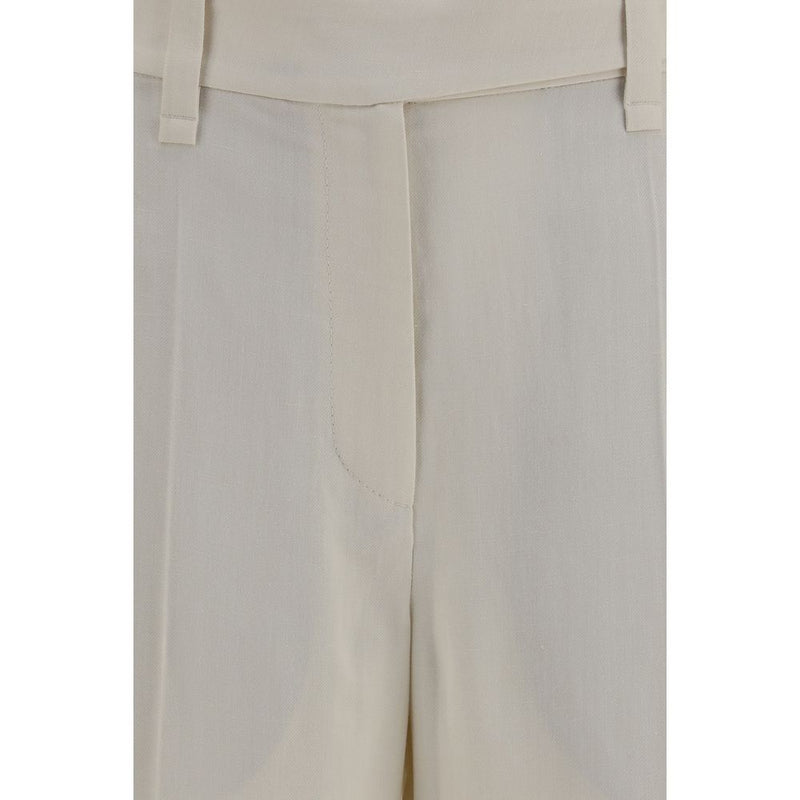 Brunello Cucinelli Beige Viscose Casual Pants for Women
