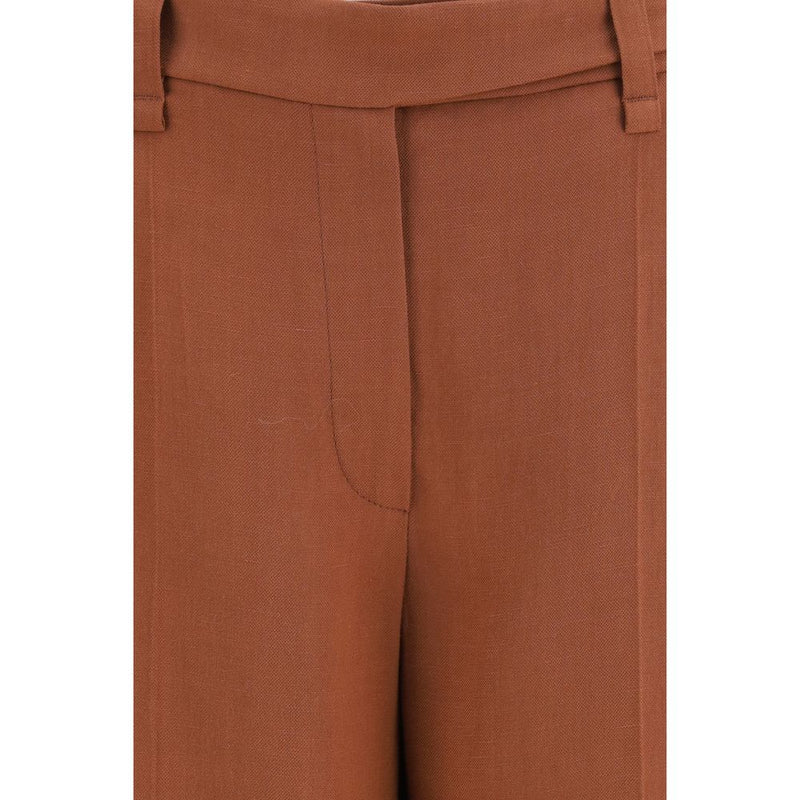 Brunello Cucinelli Brown Viscose Casual Pants for Women