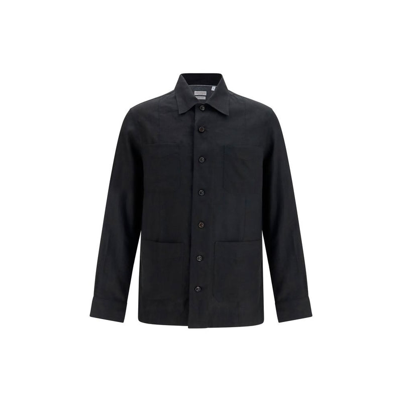 Veste en jean Brunello Cucinelli en lin noir