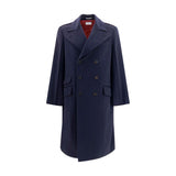 Manteau en laine bleu Oves Aries Brunello Cucinelli