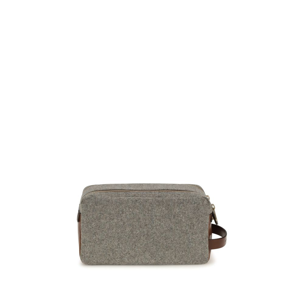 Portefeuille Brunello Cucinelli en Laine Grise Oves Aries