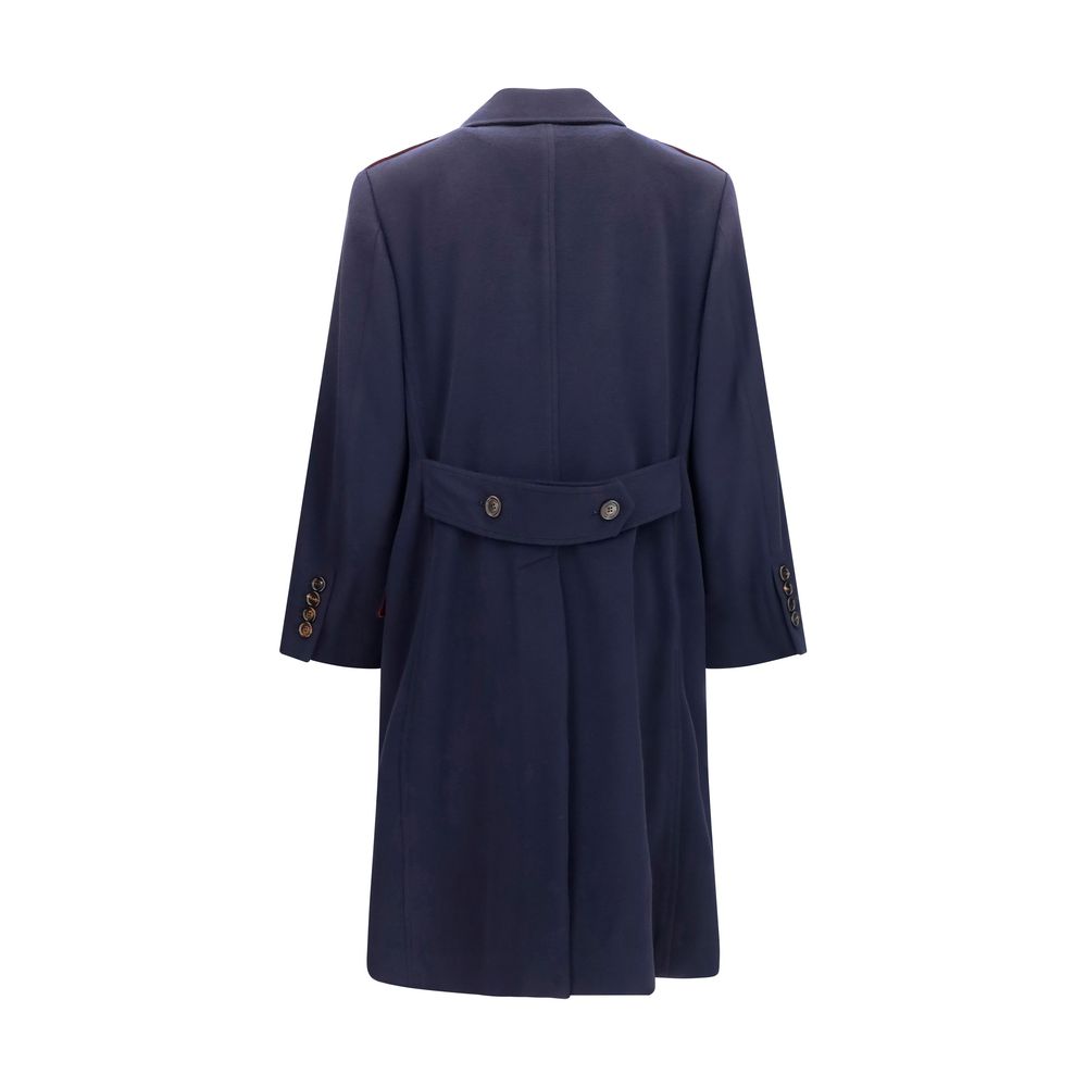 Manteau en laine bleu Oves Aries Brunello Cucinelli